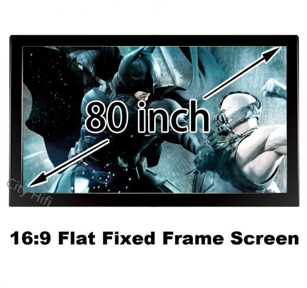 Quality Professional Made In China 80 Inch 3D Projection Screen 16:9 Flat Fixed Frame HD Screens for sale