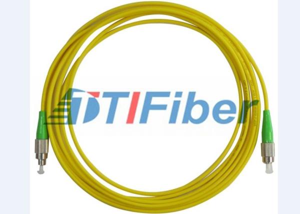 Quality FC/APC-FC/APC Fiber Optic Patch Cord Simplex 3.0mm PVC Yellow Jacket for sale