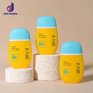 China 50ml Empty Sunscreen Bottles Ellipse Lotion Plastic Bottle Matte With Custom Logo wholesale