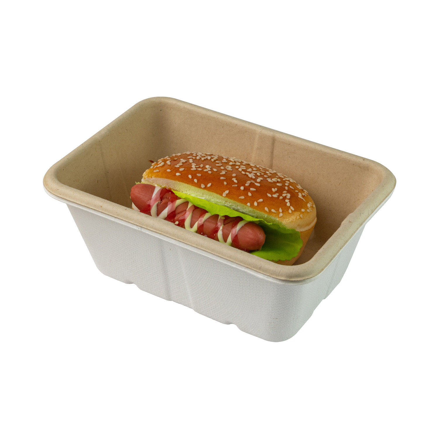 Biodegradable Paper Pulp Lunch Container, Sugarcane Bagasse Food Container, Disposable Tableware