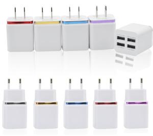 China 4 USB charger travel adaptor oem chargers for Europe and American on sale