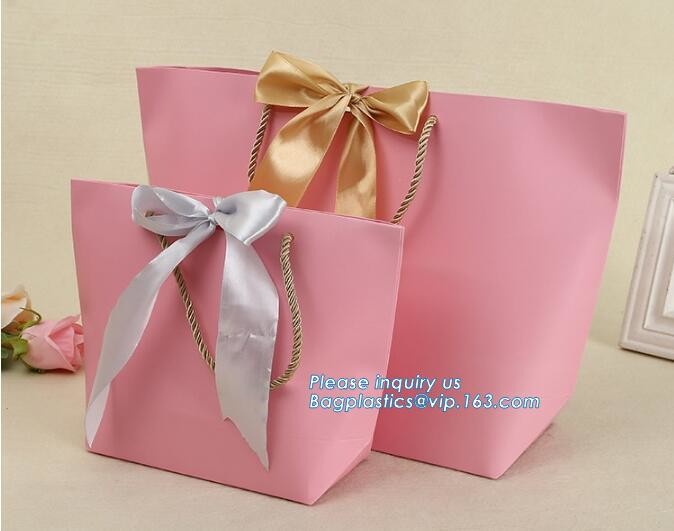 Customized Cut Printed Coated Paper Shopping Bag with Matt Lamination,rope handle custom logo printed white paper bag