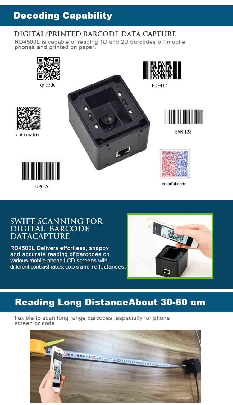 IOTC 0370 CHIP Qr Code Reader Module Long Range Sense Reading Mode