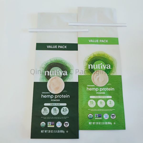 OEM 8 Side Seal Pouch Resealable With Side Gusset Zipper Square Bottom Gusset