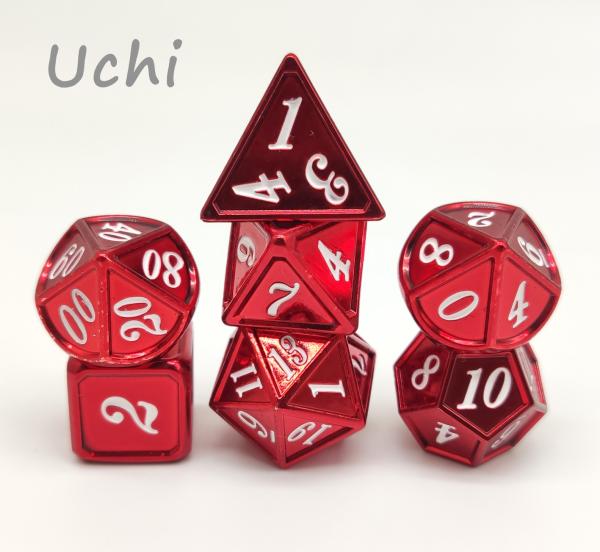 Quality Neat Sharp Edges Metal RPG Dice 7 Piece Set Polyhedron Hand Poured for sale