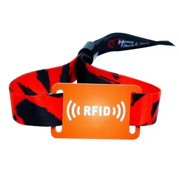 Quality Customized 13.56Mhz NFC Tag Wristband Woven RFID Wristbands For Events for sale