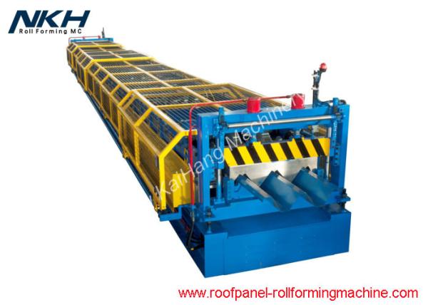 Quality Big Wave Floor Deck Roll Forming Machine 1000mm Coil Width With 130mm High Rib for sale