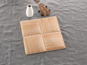China Light Yellow 152x152mm Wood Grain Bread Wall Tiles For Background And Countertop, White Body ISO9001 wholesale