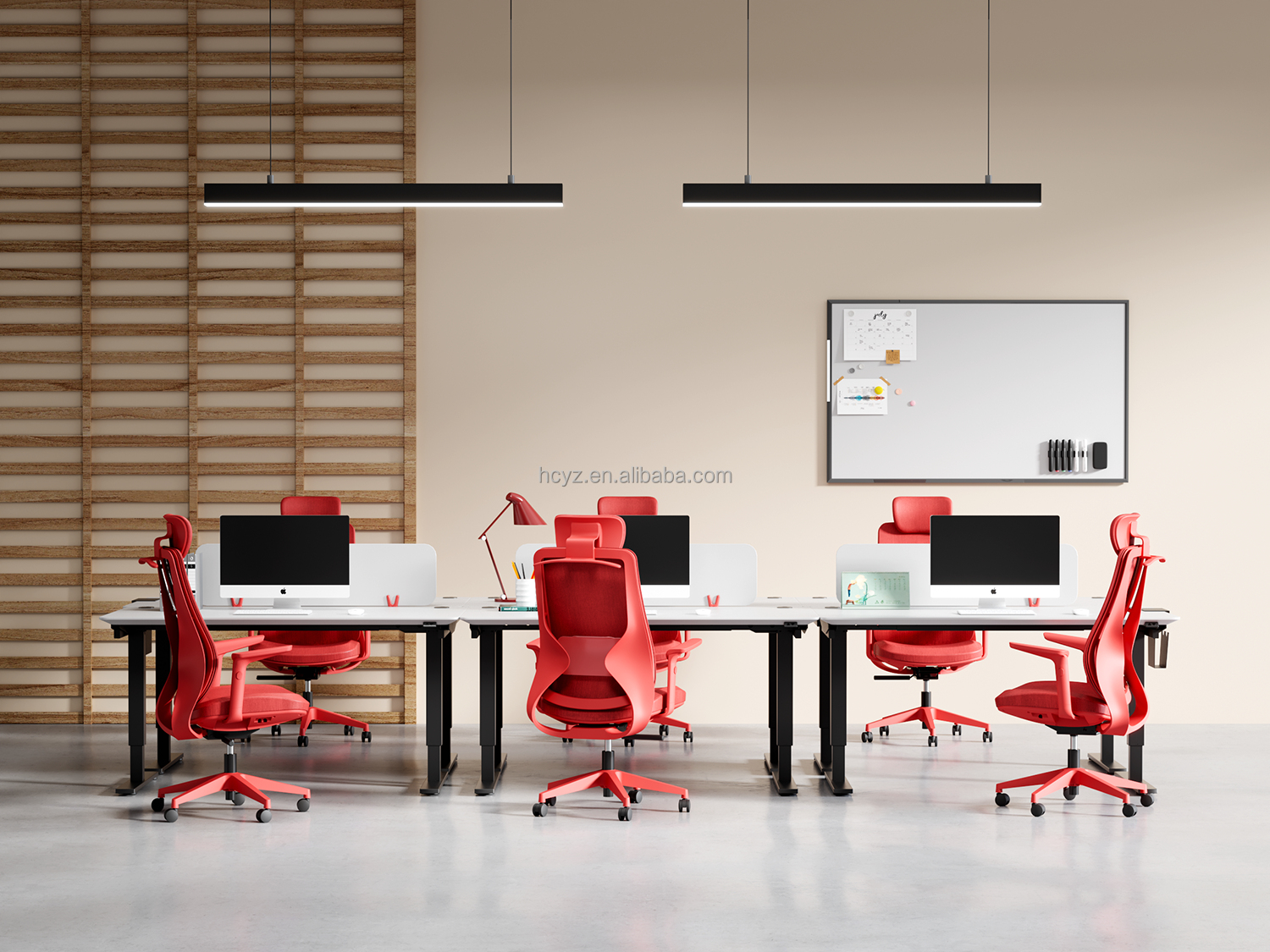 Modern Red Office Furniture Swivel Manager Chair with Adjustable Backrest and Design