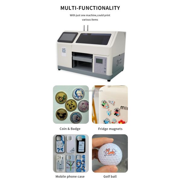 KECAI AI Smart Newest A5 XP600 Inkjet Flatbed UV Printer With Smartphone App Control for Custom Phone Cases Golf Balls Badges