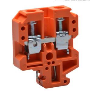 China Orange Wire Din Rail Terminal Blocks Screw Type Using NS32/16 Din Rail wholesale