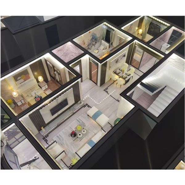 Contemporary House Interior Models 1:25 LED Illumination Interior Architecture Model