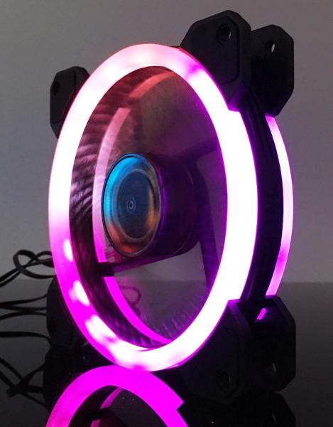 Quality 12V 120mm RGB LED computer fan PC case fan with controller for sale