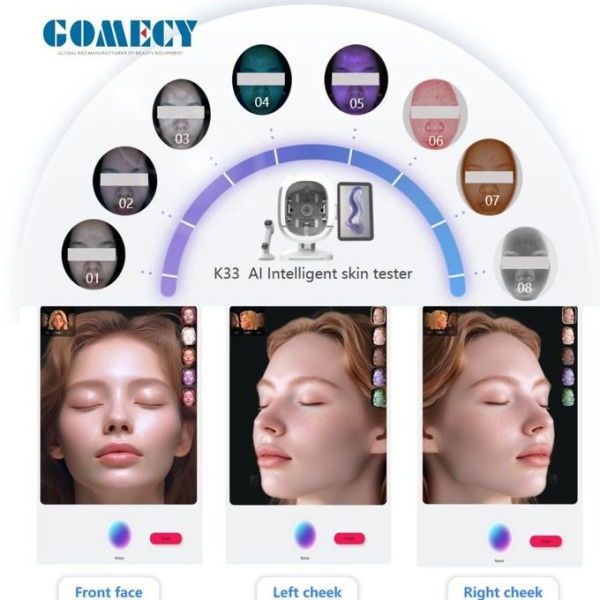 AI Skin Analyzer Device Hand Held Face Diagnosis With Infrared TFT Display Electric Heating LED Indicator