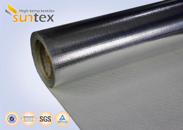 Quality Aluminum Coated Heat Resistant Reflective Material 0.65mm 550C Welding Protection for sale