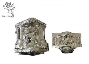 China Silver Plastic Coffin Decoratin , Funeral Decorative Parts Of A Casket Christ Model wholesale