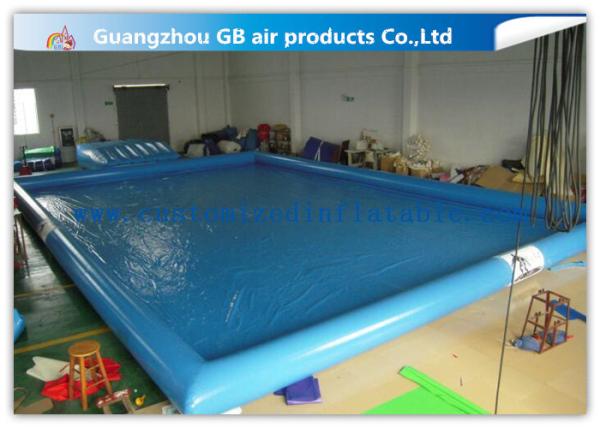 Quality Blue Inflatable Swimming Pool With Platform , Large Inflatable Pool For Adults for sale