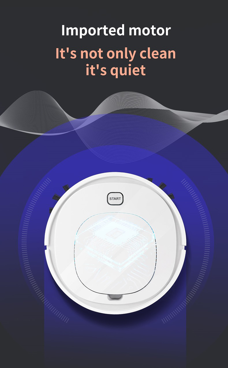 FCC Robot Vacuum For High Pile Carpet Outlet White Floor Mopping Robot