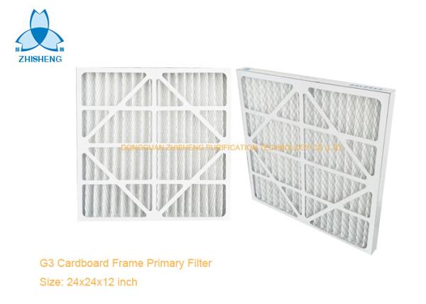 Quality Pleated AC Furnace Pre Air Filter For Air Return To Dust Removal 90% 5 Um Particles , Paper Frame for sale
