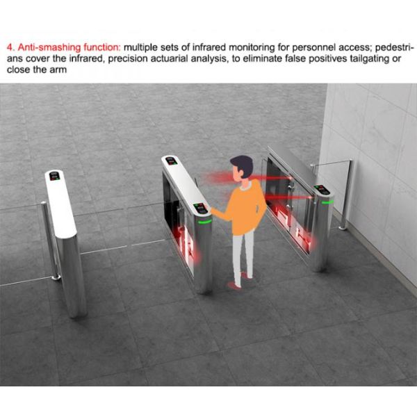 Factory Application Pedestrian Swing Gate Turnstile  With Card And Qr Code 7