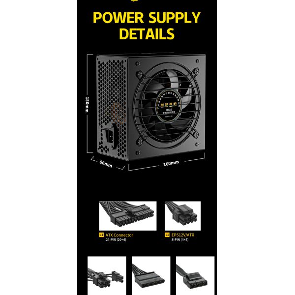270W Computer Power Switch T7-580 Non Module Desktop PC PSU 260V