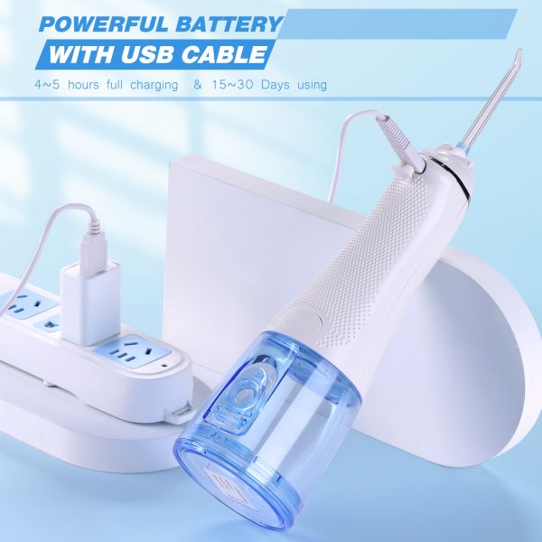 Cordless Water Flosser Oral Irrigator IPX7 waterproof Oral Care 300ML Teeth Cleaner