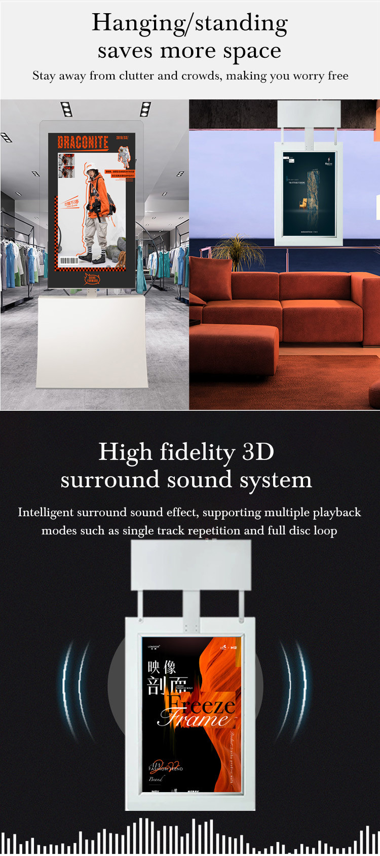 32''-65'' TV Ultra Thin Digital Signage And Displays Android Wall Mounted Digital Advertising Screen