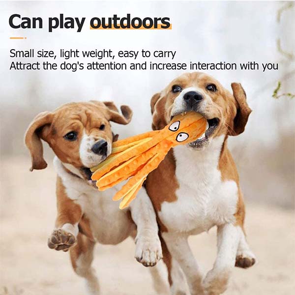 Custom Octopus Durable Indestructible Plush Dog Toys With Squeakers