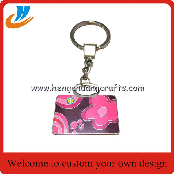 K004 Dog tag metal keychain keyring soft enamel technology with custom design