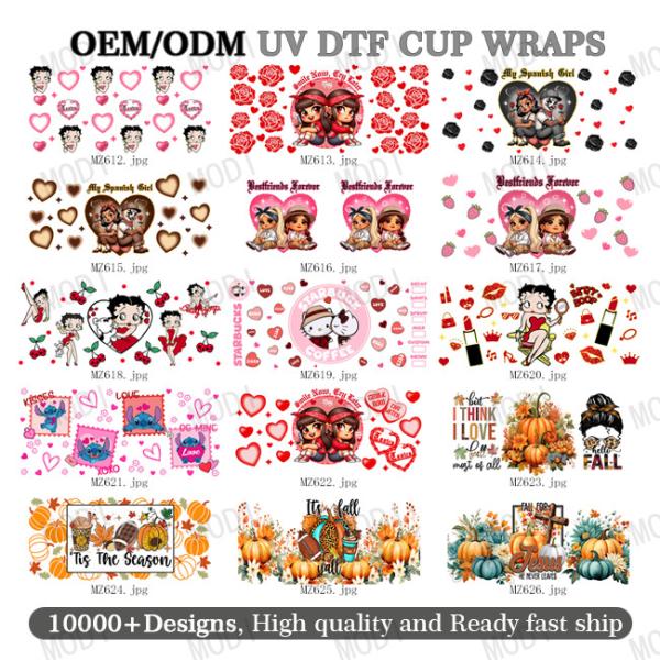 Quality 16oz Cold Cup Wrap Transfers For Valentine'S Day Perfect For Any Occasion And Project for sale