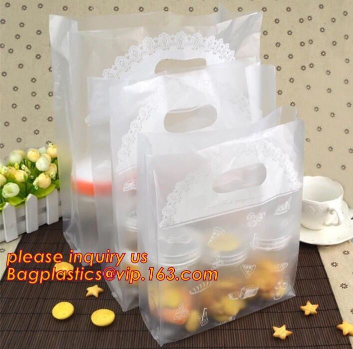 Promotional customized high quality soft loop plastic cloth bag,manufacturer custom soft loop handle polyethylene PE pla
