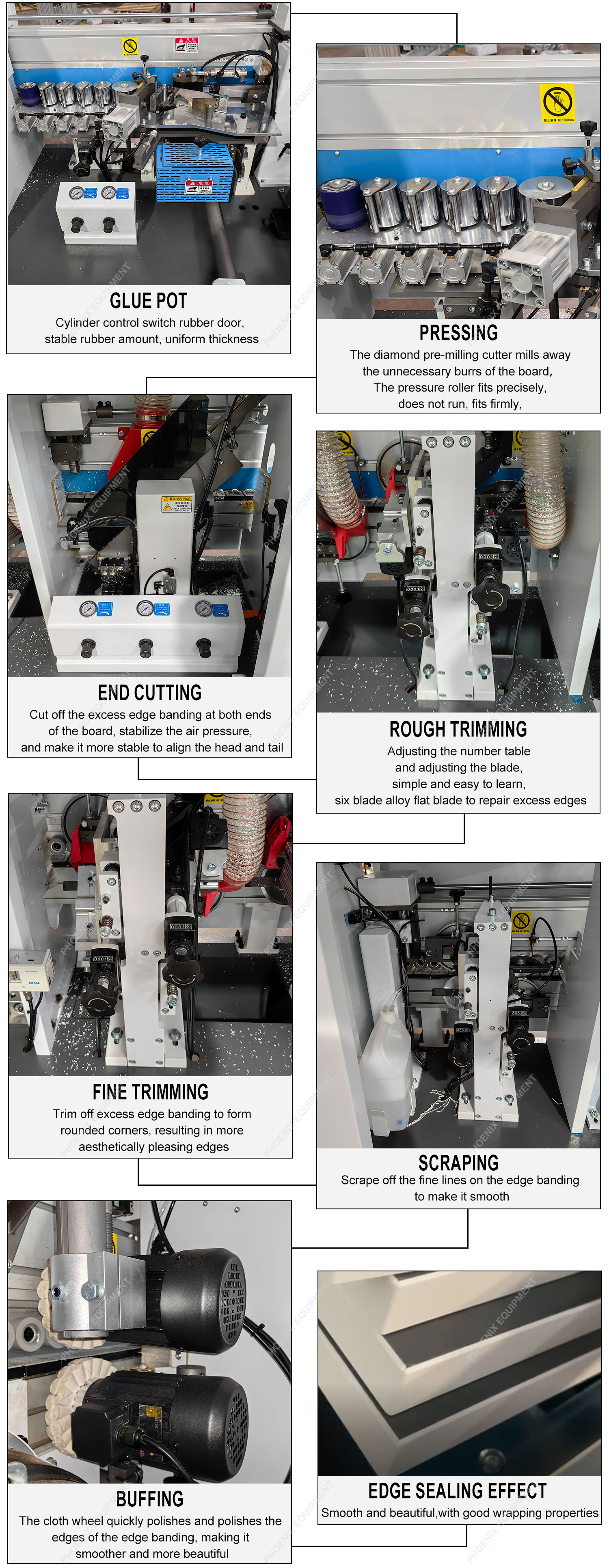 Automatic Edge Banding Machine PM50D for Woodworking Machinery and MDF Board at 0.6Mpa