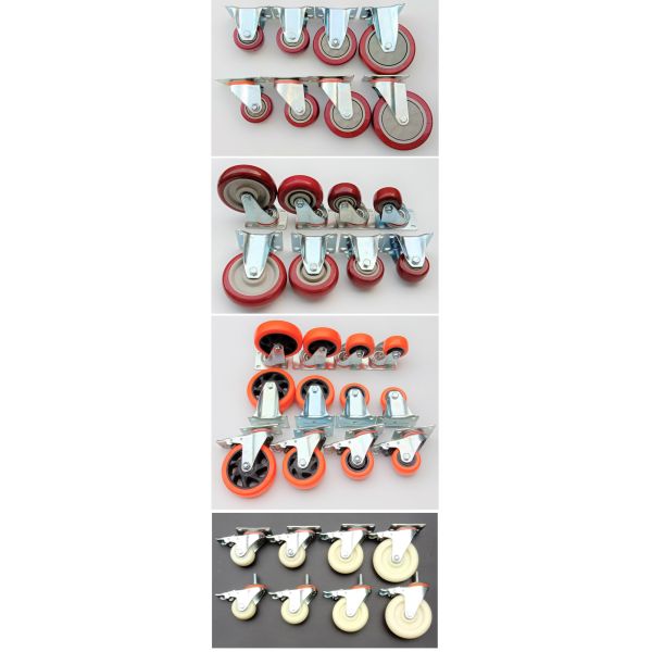 European Industrial Total Lock Brake Threaded Stem Caster with Rubber Castor Wheel