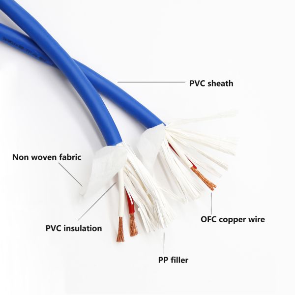 2x2.5mm2 Oxygen Free Copper Cable , Electric Speaker Audio Cable Thickness 3.8mm