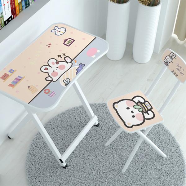 Quality Children'S Portable Folded Study Table And Chair Set Wooden for sale