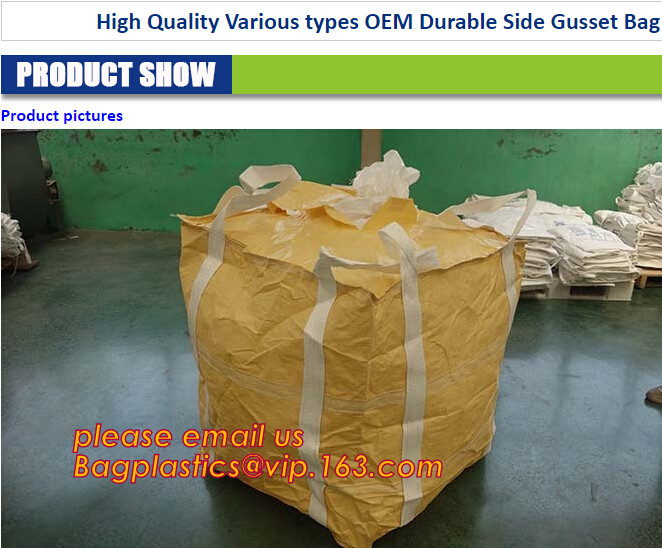 polypropylene woven plastic jumbo bag pp big bag for sand, building material, 500kg-1000kg PP Woven Jumbo Bag Big Bag wi
