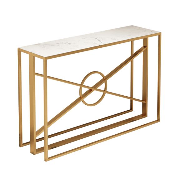 Contemporary Marble top Gold Metal Frame Console table Hallway table