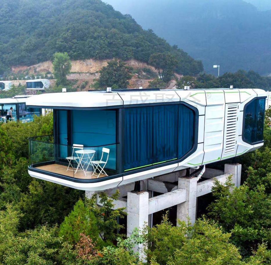 Customized Color Space Capsule House Eco Friendly Advantage with Balcony Upgrade