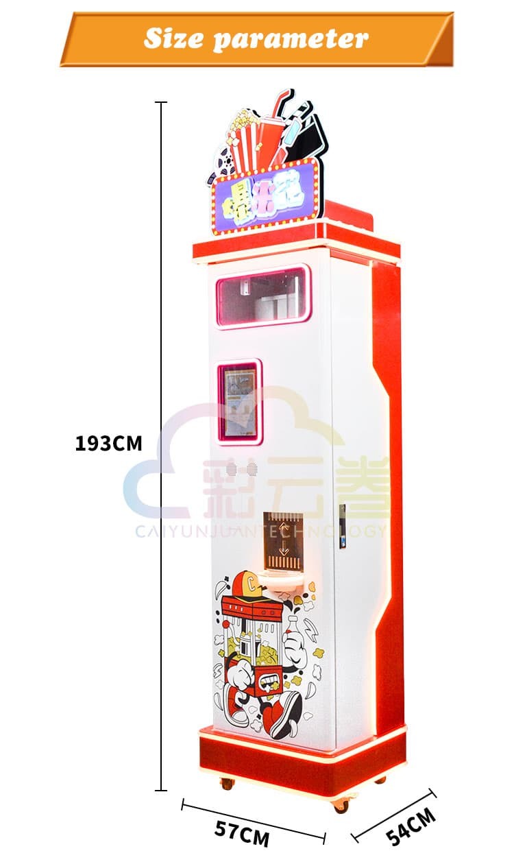 6800W Stainless Steel Automated Popcorn Machine Vending For Snack Service