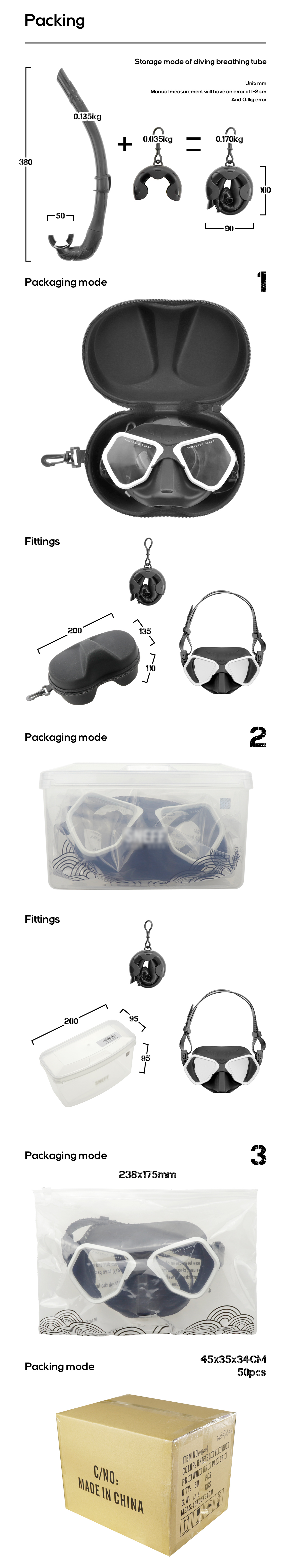 ZMZ Anti-Fog Swimming Goggles Diving Mask and Snorkel Set for Men Women Teenagers Snorkel Mask Set