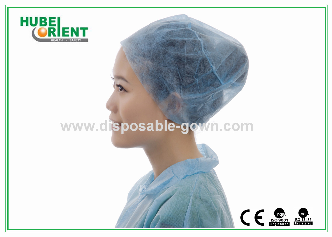 Protective Safety Hair Cap Disposable Non Woven Doctor Cap With Elastic At Back