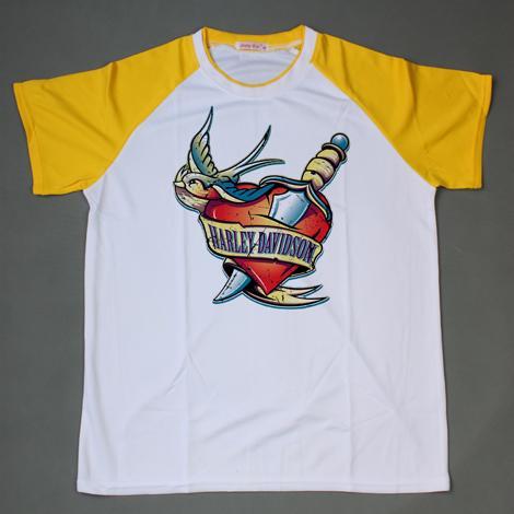 Quality Sublimation Terylene Round Collar Cotta T-shirt for sale