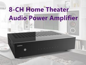 8-Channel Stereo Power Amplifier - 800 Watts Maximum Power Output Multi-Zone Audio Source Mixer Receiver