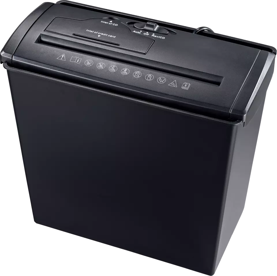 SD105P 5 Sheets Strip Cut Commercial CD Credit Card Paper Shredder With 10L Basket For Home Office