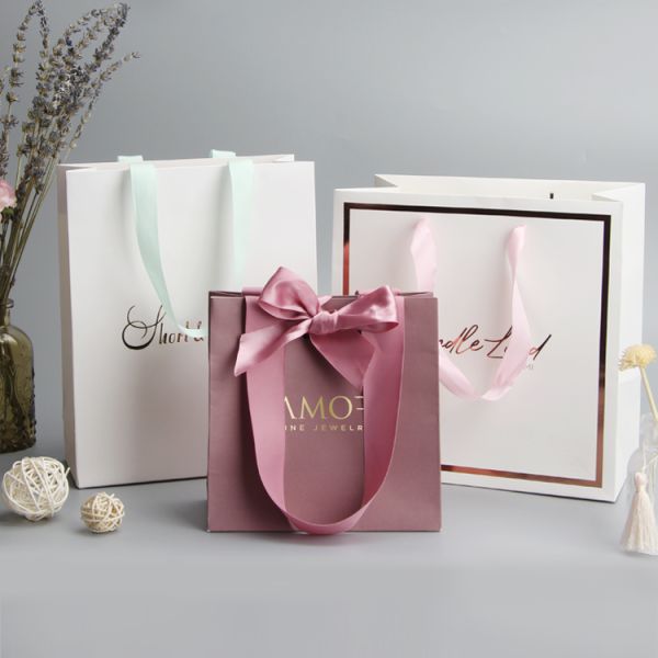 Portable Kraft Paper Offset 4C Printable Paper Bags For Shop Reusable