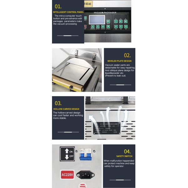 Small Automatic Vacuum Food Hardware Skin Packaging Plastic Bags Machine 580420570 mm