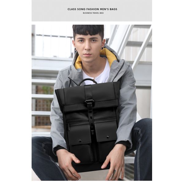 1680D Polyester College Sports Waterproof Business Backpack Solid Color