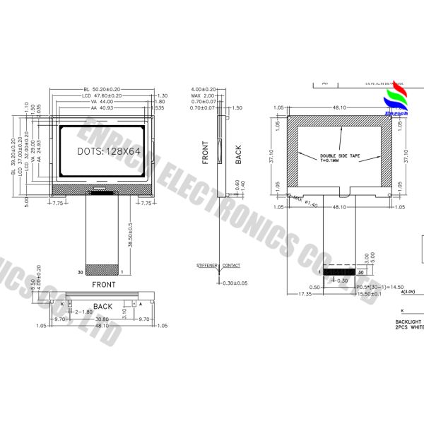 Custom Cog Lcd Module Graphic Lcd Controller FSTN Positive For Medical Devices