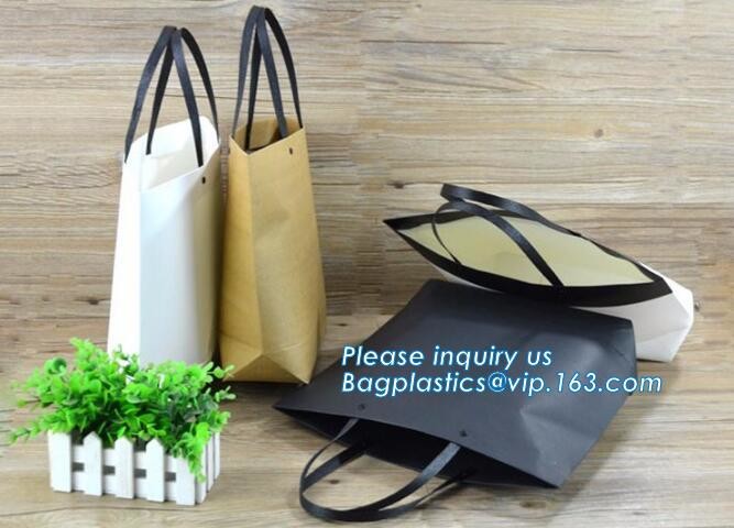 Customized Cut Printed Coated Paper Shopping Bag with Matt Lamination,rope handle custom logo printed white paper bag