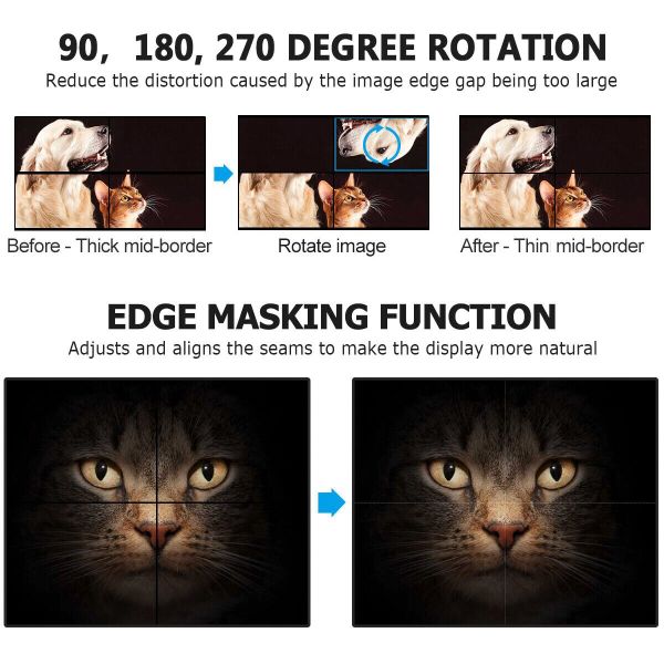 Seamless 2x3 HDMI Video Wall Controller , 4K HDMI Multiviewer 1x3 1x2 2x3 2x2 2x1